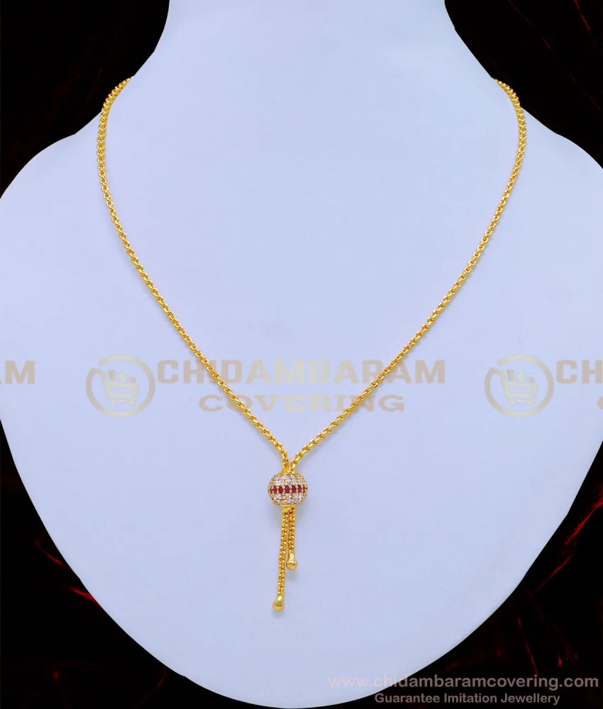 One gram gold white stone necklace sale